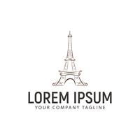 logo de la torre eiffel. plantilla de concepto de diseño de handrawn vector