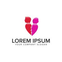 love hurt people logo design concept template vector