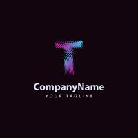 Letter T modern Wave line Logo design template. vector