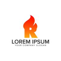 letter R ignition Flame logo design concept template. fully edit vector