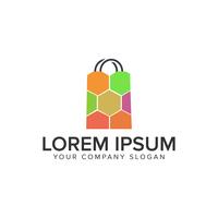 shopping bag logo design concept template. fully editable vector