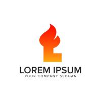 letter L ignition Flame logo design concept template. fully edit vector