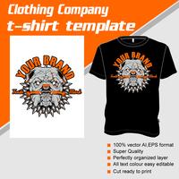 T-shirt template, fully editable with pit bull vector