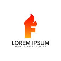 letter F ignition Flame logo design concept template. fully edit vector