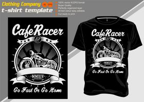 t shirt template cafe racer .Shirt designs, biker, disk jockey, gentleman, barber and many others.isolated and easy to edit. Vector Illustration - Vector