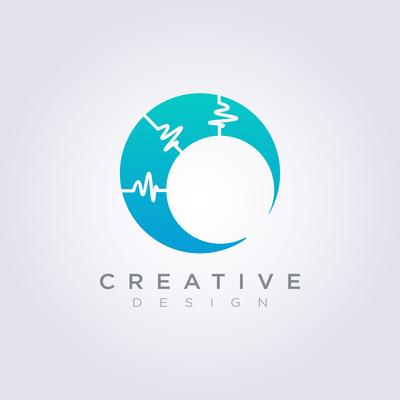 Vector Logo Design Electric Circle Symbol Icon