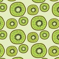 Kiwi Fruit Pattern Background. Vector Illustration.