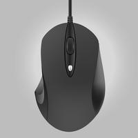 Computer black mouse isolated on gray background