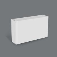 Caja blanca abierta. Plantilla de contenedor de cartón vacío. Vista  superior 3d. Espacio en blanco dentro de la maqueta de pakage. Primer plano  objeto vector realista . Vector de Stock de ©r.Hilch