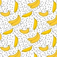 Hand Drawn Banana Pattern Vector Illustration Background.