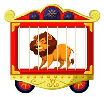 Lion in circus cage vector