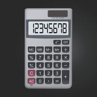 8 digit realistic calculator icon isolated on black background vector