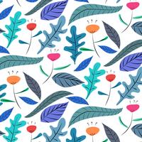 Hand Drawn Floral Pattern Background. Vector Illustration.