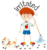 English vocabulary word irritated vector