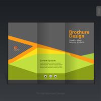 Colorful business tri-fold brochure template, cover design, flyer - Vector Illustration