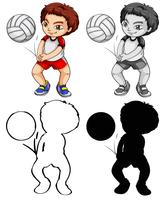 Set of volleyball player vector