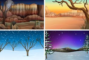 Set of nature landscape vector