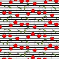 Hand Drawn Cherry Pattern Vector Illustration Background.