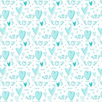 Hand drawn cute heart pattern background. Vector Illustration.