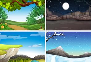 Set of nature landscape vector