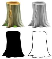 Set of tree stump vector