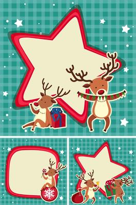 Border templates with christmas reindeers