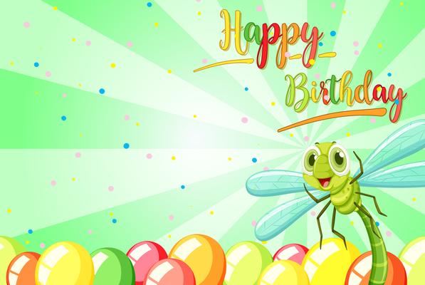 Insect on birthday template