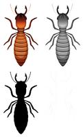 Set of termite charatcer vector