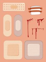 Set of bandaids and cuts vector