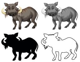 Set of warthog character vector