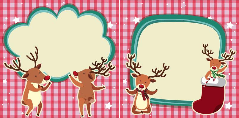 Two border templates with reindeers for christmas