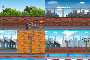 Urban city day time background vector