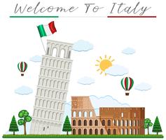 Welcome to Italy and Landmark vector