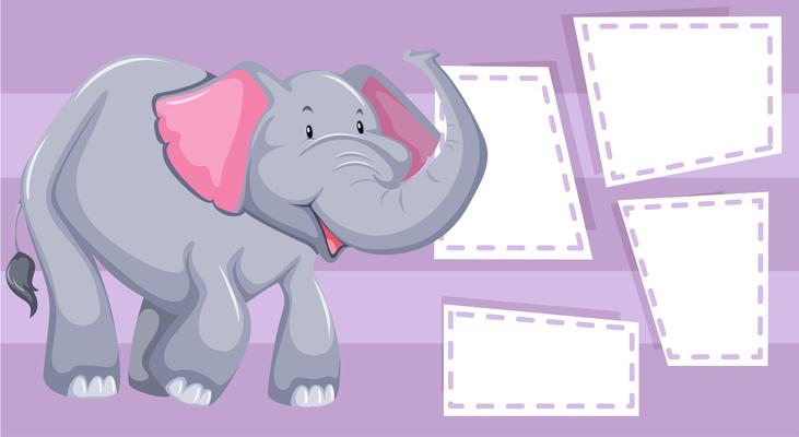 Purple elephant shape frame