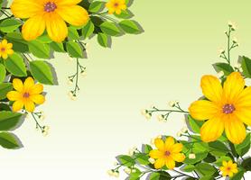 Yellow flowers background scene vector