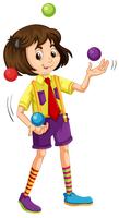 A girl juggling ball vector