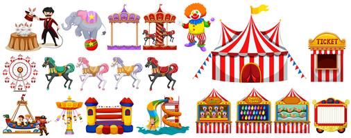 Different objects from the circus