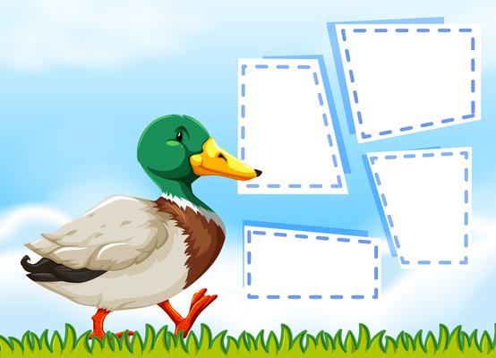 Duck on nature note template