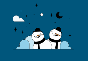 Vector de pareja de muñeco de nieve gratis