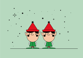 Elfos de navidad gratis vector