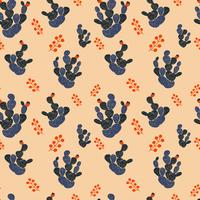 Hand drawn decorative seamless pattern with cacti. in Scandinavian style. Trendy tropical design for textile vector