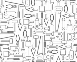 Seamless pattern of icons industrial equipment or construction tools in outline style  vector