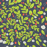 Seamless ditsy floral pattern with bright colorful flowers and leaves on black background in naive folk style. Summer template for fashion prints in vector. vector