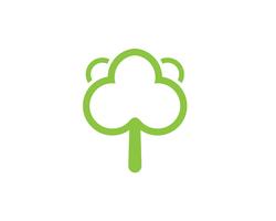 Plantilla de logotipo de vector de tarjeta de identidad verde de árbol
