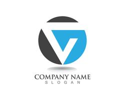 Logotipo de la empresa V logotipo de la empresa y los símbolos de la plantilla vector