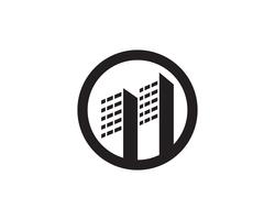 Diseño de logotipo de propiedad y construcción para el letrero corporativo de negocios. vector