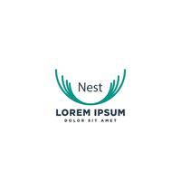 nest line simple logo template vector illustration icon element