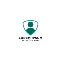 shield human personal protector logo template vector illustration