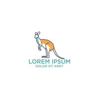 kangaroo logo template with outline style, vector illustration and inspiration logo.