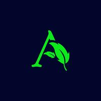 letter a leaf nature, eco green logo template vector isolated